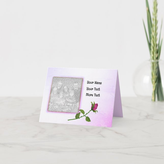 Vacker röd ros kort (Framsida)