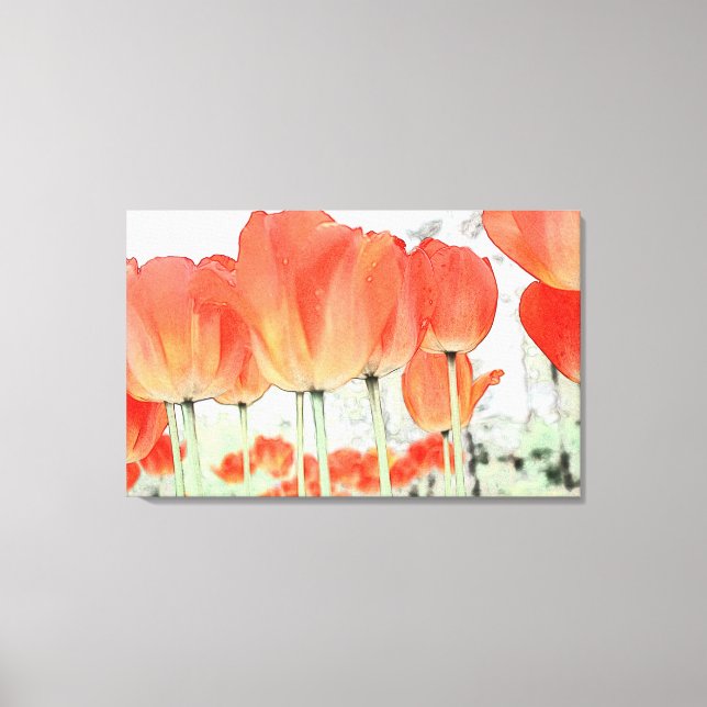 vacker röd tulpanblommor, omslagna kanvas (Framsida)