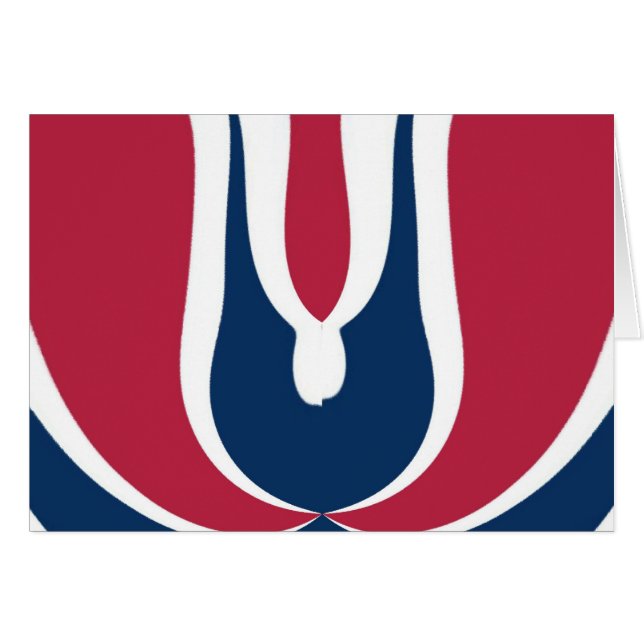 Vacker röd, vit, blå Struktur Färg-Abstrakten Hälsningskort (Framsidan Horizontal)