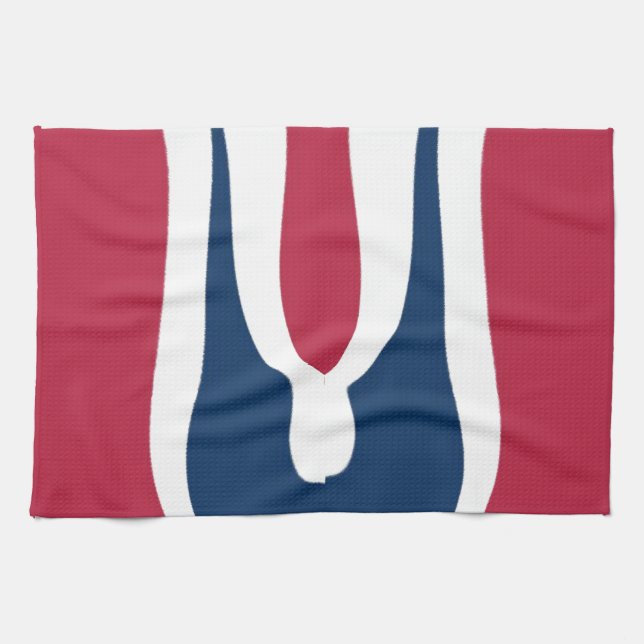 Vacker röd, vit, blå Struktur Färg-Abstrakten Kökshandduk (Horisontell)