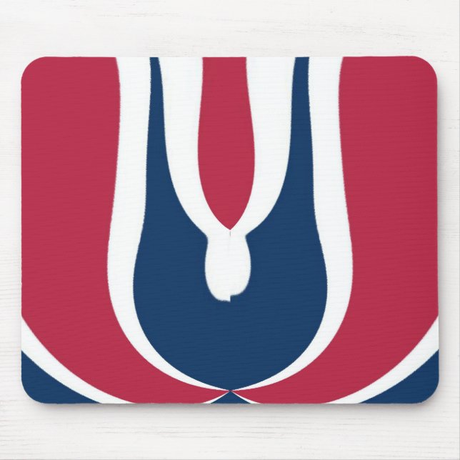 Vacker röd, vit, blå Struktur Färg-Abstrakten Musmatta (Framsidan)