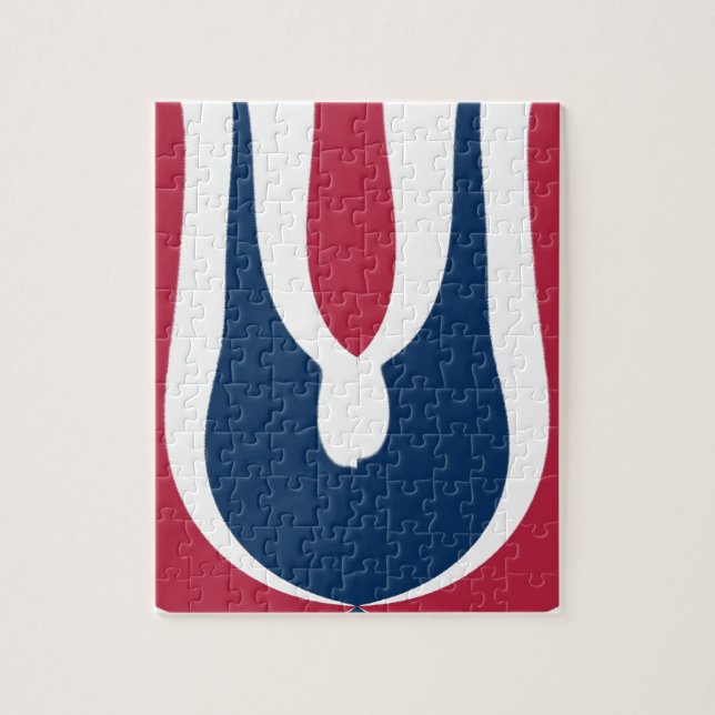 Vacker röd, vit, blå Struktur Färg-Abstrakten Pussel (Vertikal)