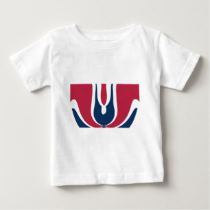 Vacker röd, vit, blå Struktur Färg-Abstrakten T-shirt