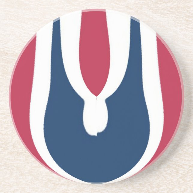 Vacker röd, vit, blå Struktur Färg-Abstrakten Underlägg Sandsten (Framsidan)