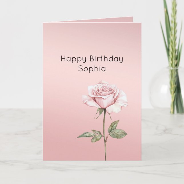 Vacker Röda Ros Blommor Födelsedag Kort (Framsida)