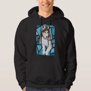 vacker rödbrunt Siberian husky med blå öga Hoodie