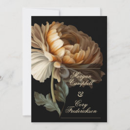 Vacker romantisk mörk gammaldags målad blomma inbjudningar