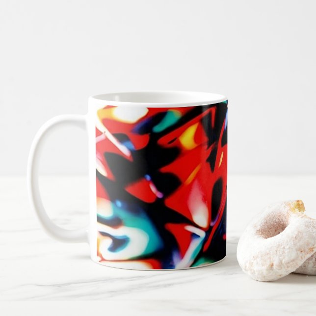 Vacker röra av färger kaffemugg (Med munk)