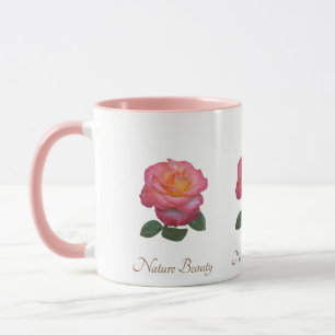 Vacker ros blomma mugg