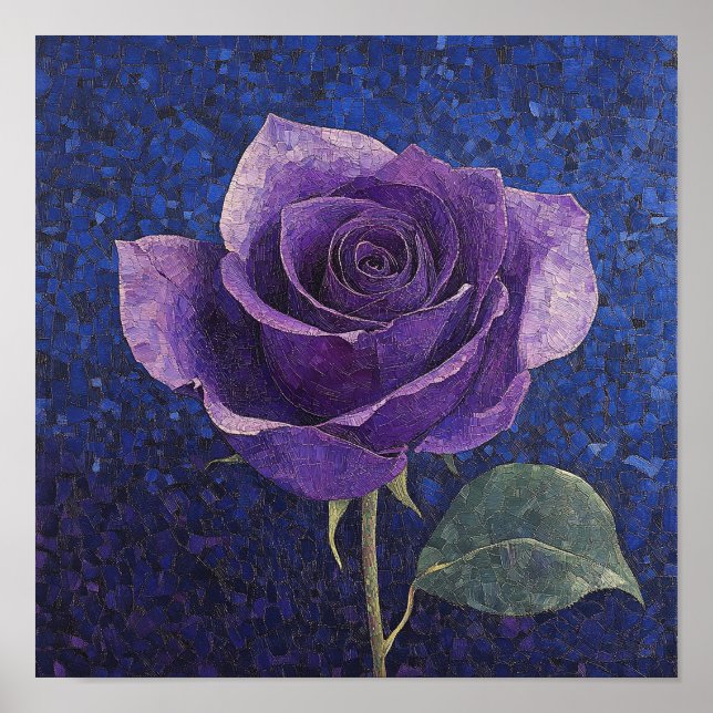 Vacker Ros Blommig Botanisk Konst Sängkammarinredn Poster (Framsidan)