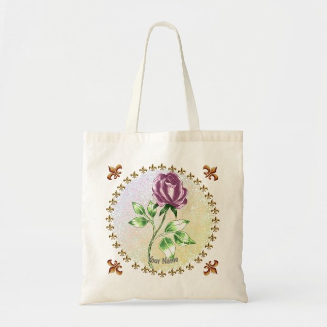 Vacker Ros Totebag Tygkasse (Framsidan)