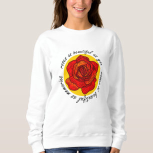 Vacker Ros Typografi Konst hoodie T Shirt