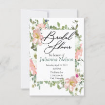 Vacker rosa akvarellblomma inbjudan