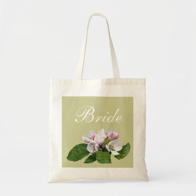 Vacker rosa äppelblombrud/brudgumme väska (Framsidan)