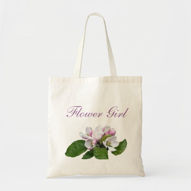 Vacker rosa äppelblomsterflicka tygkasse (Framsidan)