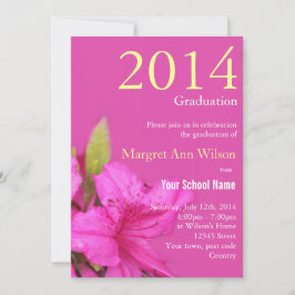 Vacker rosa azalea blomma examensinbjudan inbjudningar