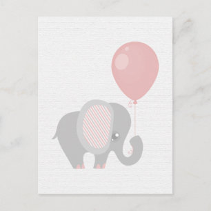 Vacker Rosa Baby Elephant Vykort