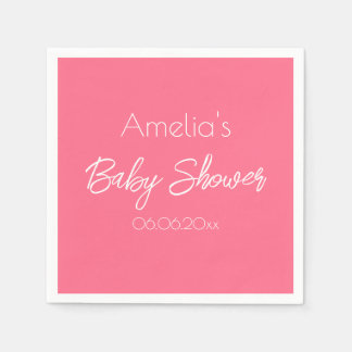 Vacker rosa Baby Shower Personlig Pappersservett