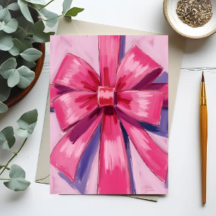 Vacker rosa banderoll i akvarell vykort