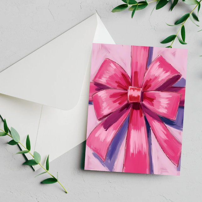 Vacker rosa banderoll vattenfärg kort (Skapare uppladdad)