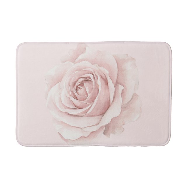Vacker Rosa Belle Ros Blomma Badrumsmatta (Framsidan)