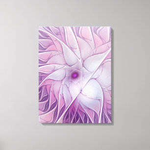 Vacker rosa blomma modern abstrakt fraktal konst canvastryck