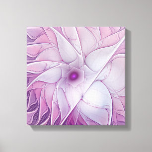 Vacker rosa blomma modern abstrakt fraktal konst canvastryck