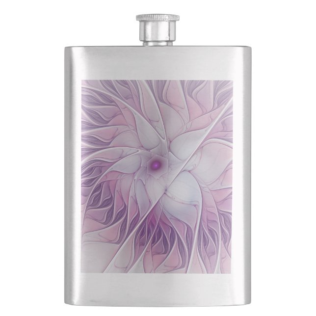 Vacker rosa blomma modern abstrakt fraktal konst fickplunta (Framsidan)