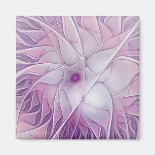 Vacker rosa blomma modern abstrakt fraktal konst magnet