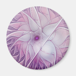 Vacker rosa blomma Modern abstrakt fraktal konst Magnet