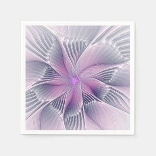 Vacker rosa blomma modern abstrakt fraktal konst pappersservett