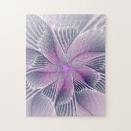 Vacker rosa blomma modern abstrakt fraktal konst pussel