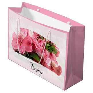 Vacker Rosa Blomma Presentpåse