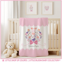 Vacker Rosa Blommig Anpassad Namn