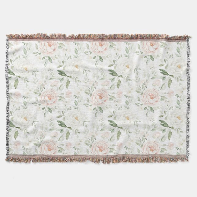 Vacker Rosa Blommig   Filt (Framsidan)