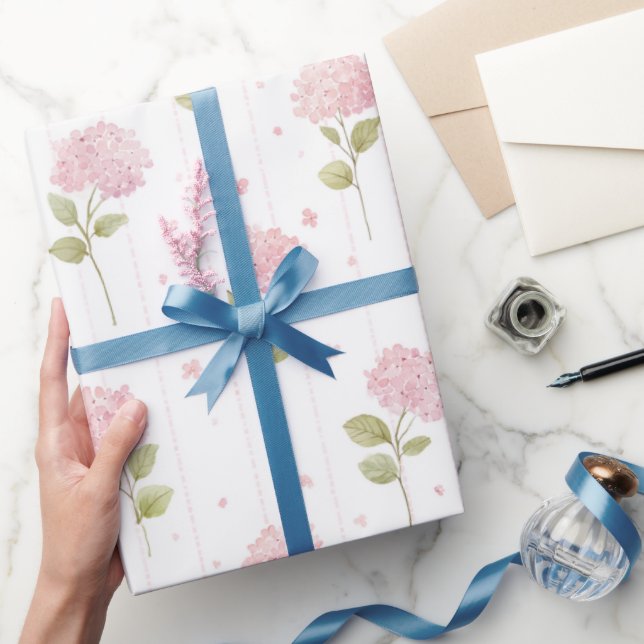 Vacker Rosa Blommig Födelsedag Presentpapper (Gifting)