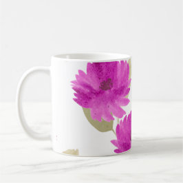 Vacker rosa blommig mugg