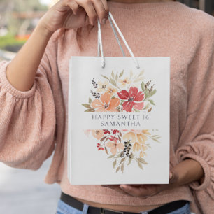 Vacker Rosa Blommig   Personlig Födelsedag