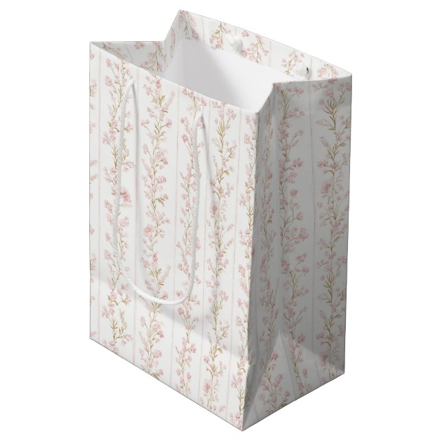 Vacker Rosa Blommig Rand Bröllopsdusch (Framsidan Vinklad)