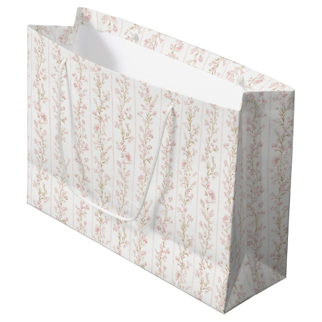 Vacker Rosa Blommig Rand Bröllopsdusch (Framsidan Vinklad)