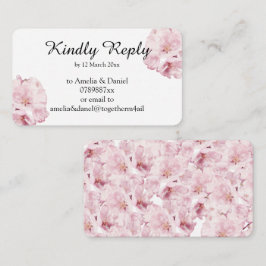 Vacker Rosa Blomning RSVP Tilläggskort