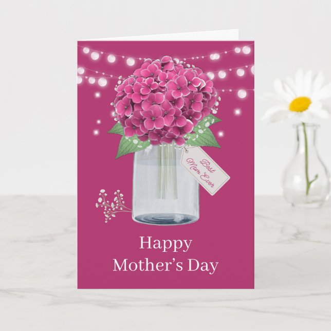 Vacker rosa blomsterdag för mor kort (Liten växt)