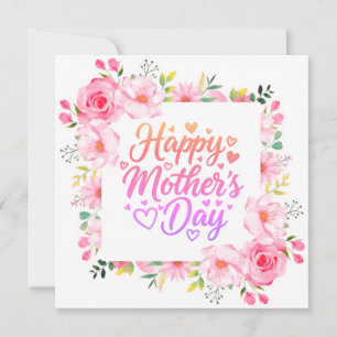 Vacker rosa blomsterlycka Grattis Mamma på Mors Da Kort