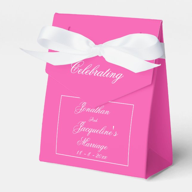 Vacker Rosa Bröllop Vit Slinga & Namn Söt Presentaskar (Framsidan Sidan)