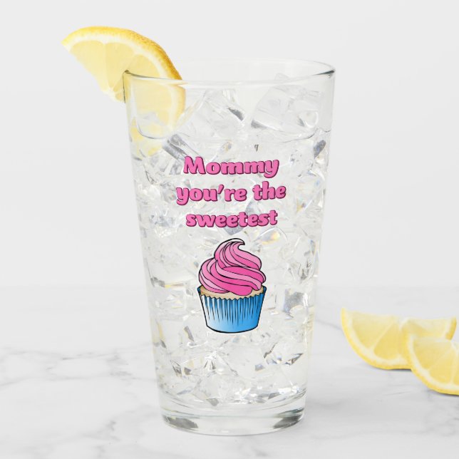 Vacker rosa cupcake glaskopp (Framsida Ice)