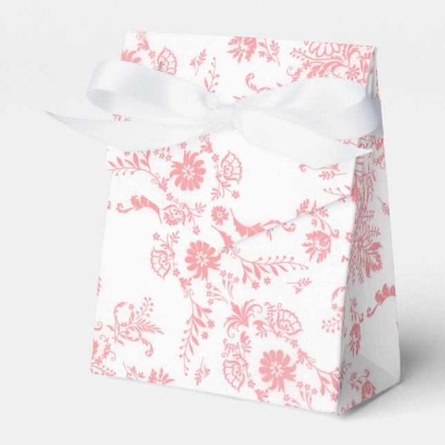 Vacker Rosa Damask Designlåda Presentaskar (Framsidan Sidan)