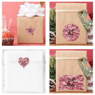 Vacker Rosa Elegant Bästa Mamma Någon Gångs Blomma Stjärnformat Klistermärke