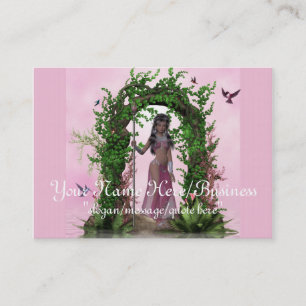 Vacker Rosa Elf Fantasy Affärskort Visitkort