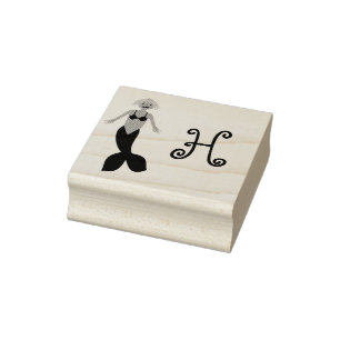 Vacker Rosa Fantasi Självlysande Havfrus Monogram Stämpel