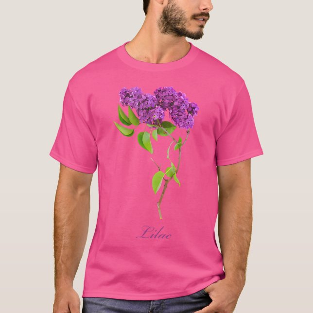 Vacker rosa färsk syrenstickling t shirt (Framsida)